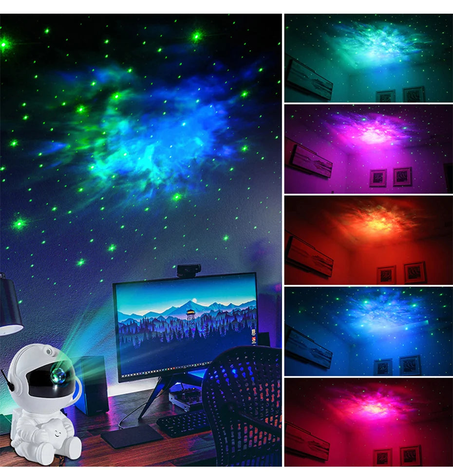 Star Projector Galaxy Night Light Astronaut Space Projector Starry Nebula Ceiling LED Lamp